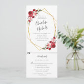 Goldene Blumengeburteinladung w uAwg Einladung (Stehend Vorderseite)