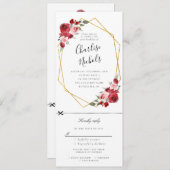 Goldene Blumengeburteinladung w uAwg Einladung (Vorne/Hinten)