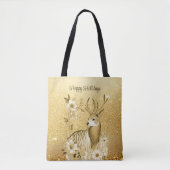 Goldene Blumengeweih-Tüte Tasche (Vorderseite)