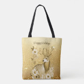 Goldene Blumengeweih-Tüte Tasche (Rückseite)