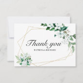 Goldene Blumengrün - Hochzeit Vielen Dank RSVP Karte (Vorderseite)