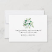 Goldene Blumengrün - Hochzeit Vielen Dank RSVP Karte (Rückseite)
