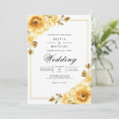 Goldene Blumenhochzeit Einladung (Stehend Vorderseite)