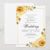 Goldene Blumenhochzeit Einladung (Vorne/Hinten)