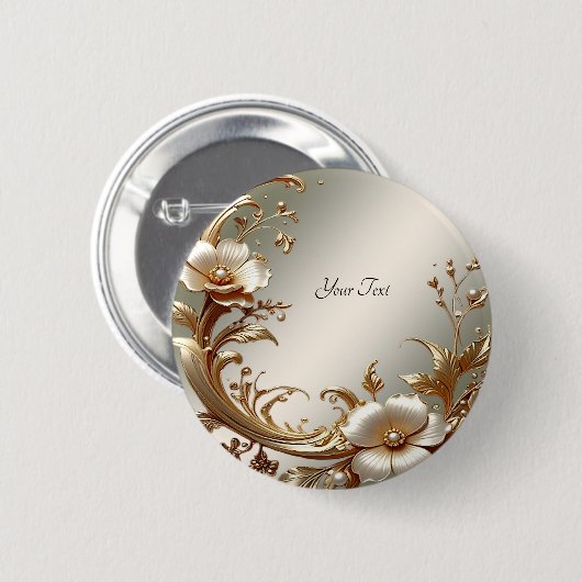 Goldene Blumenknopf Button (Vorne & Hinten)