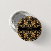 Goldene Blumenknospe Button (Vorne & Hinten)