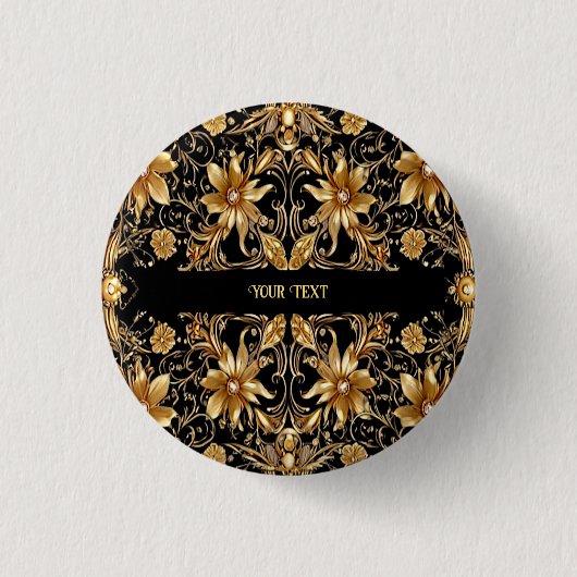 Goldene Blumenknospe Button (Vorderseite)