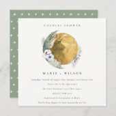 Goldene Blumenkronen Dusche einladen Dankeskarte (Vorne/Hinten)