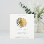 Goldene Blumenkronen Dusche einladen Dankeskarte (Stehend Vorderseite)