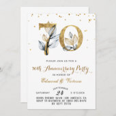 Goldene Blumenladen zum 70. Jubiläum Einladung (Vorne/Hinten)