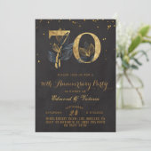 Goldene Blumenladen zum 70. Jubiläum Einladung (Stehend Vorderseite)