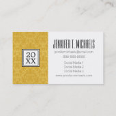 Goldene Blumenluxustapete des Foto-Abschluss-| Telefonnummerkarte (Rückseite)