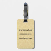 Goldene Blumenluxustapete Gepäckanhänger (Rückseite vertikal)