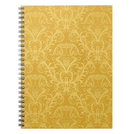 Goldene Blumenluxustapete Notizblock (Vorderseite)