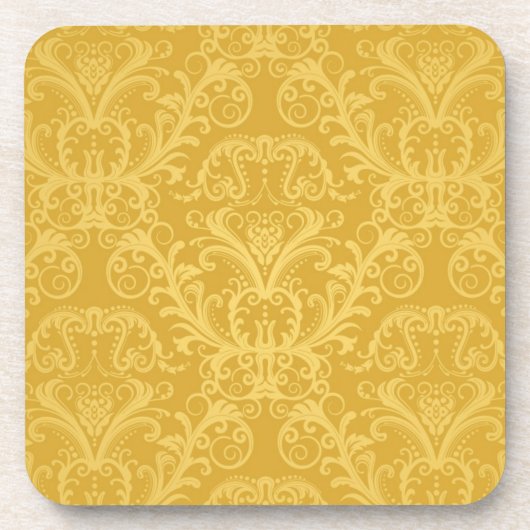 Goldene Blumenluxustapete Untersetzer (Vorderseite)
