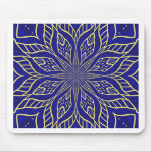 Goldene Blumenmandala Mousepad