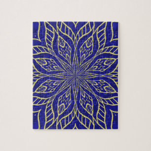 Goldene Blumenmandala Puzzle