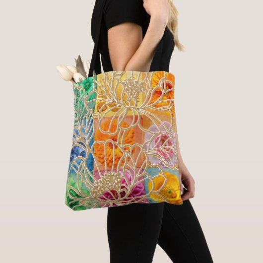 Goldene Blumenmosaik-Tasche Tasche (Von Nahem)