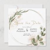 Goldene Blumenmuster Save the Date (Vorderseite)