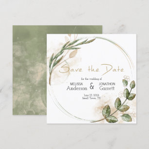 Goldene Blumenmuster Save the Date