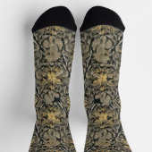 Goldene Blumenmuster Socken (Oben)