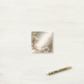 Goldene Blumenpost-it-Notizen Post-it Klebezettel (Auf Schreibtisch)