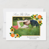 Goldene Blumenrahmen-Hochzeit Save The Date (Vorderseite)