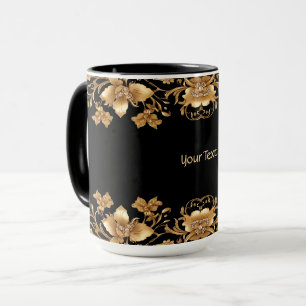 Goldene Blumenvase Tasse