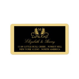 Goldene Blumenverkleidung Adressaufkleber