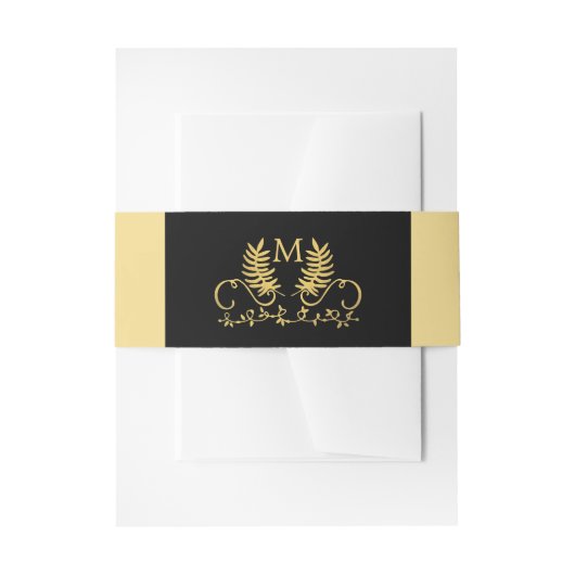 Goldene Blumenverkleidung Einladungsbanderole (Vorderseite Beispiel)