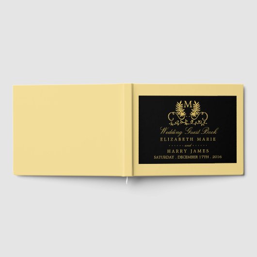Goldene Blumenverkleidung Gästebuch (Voll)