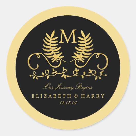 Goldene Blumenverkleidung Runder Aufkleber (Vorderseite)