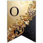 Goldene Blumenverzierungen Girlande Flagge (Zweite Fahne)