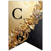 Goldene Blumenverzierungen Girlande Flagge (Erste Fahne)