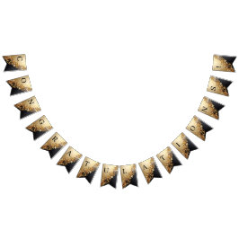 Goldene Blumenverzierungen Girlandenflagge Wimpelkette