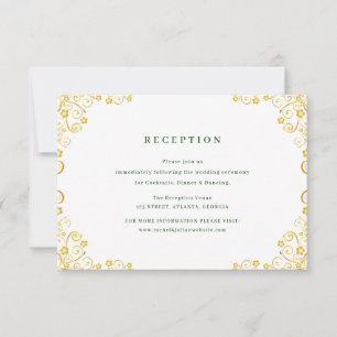 Goldene Blumenzettel RSVP Karte