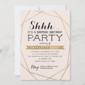 Goldene Blush Geometric Sha Überraschung Geburtsta Einladung (Vorderseite)