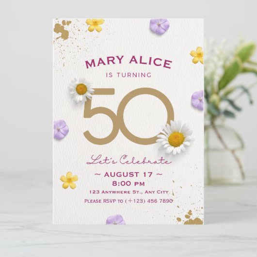 Goldene Blüte 50. Geburtstagsparty (Stehend Vorderseite)