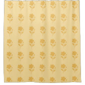 Goldene Blüte auf Buttergelb Duschvorhang (Vorderseite)
