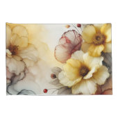 "Goldene Blüte Elegante: Abstrakte blumengeschmück Kissenbezug (Rückseite-Rechts)