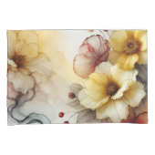 "Goldene Blüte Elegante: Abstrakte blumengeschmück Kissenbezug (Vorderseite-Rechts)