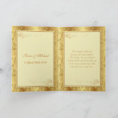 Goldene Blüte, Herzen Hochzeit Danke (Innenseite)