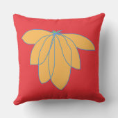 Goldene Blüte in Rot Kissen (Rückseite)