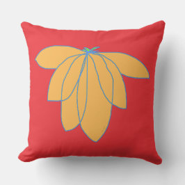 Goldene Blüte in Rot Kissen