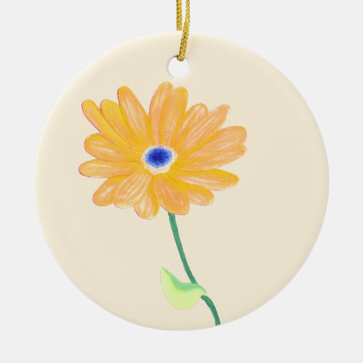 Goldene Blüte Keramik Ornament (Vorne)