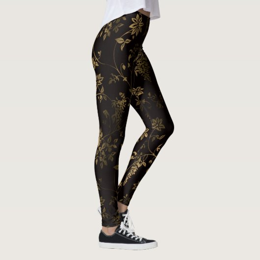 Goldene Blüte Leggings (Rechts)