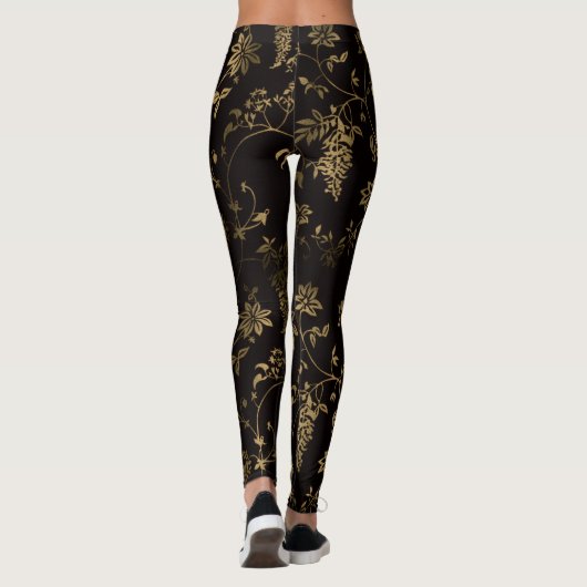 Goldene Blüte Leggings (Rückseite)