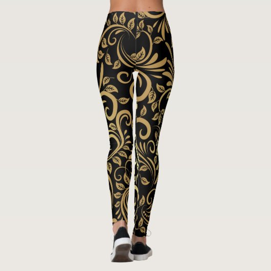 goldene Blüte Leggings (Rückseite)