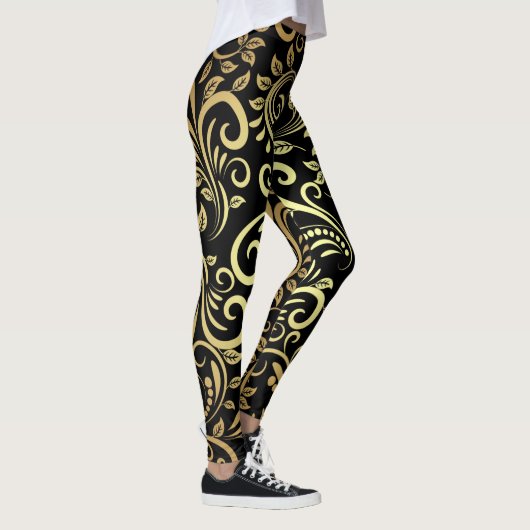 goldene Blüte Leggings (Rechts)