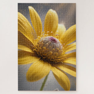 Goldene Blüte – Makrofotografie Kunst einer gelben Puzzle